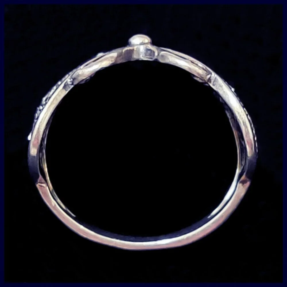 Sterling Silver 925 Filigree Butterfly Ring with CZ Accents Size 7 NV Maker Mark - Picture 4 of 9